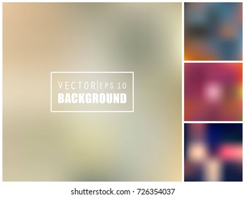 Abstract Creative concept vector multicolored blurred background set. For Web and Mobile Applications, art illustration template design, business infographic and social media, modern decoration.