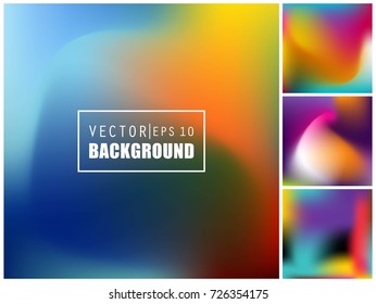 Abstract Creative concept vector multicolored blurred background set. For Web and Mobile Applications, art illustration template design, business infographic and social media, modern decoration.