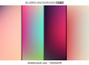 Abstract Creative concept vector multicolored blurred background set. For Web and Mobile Applications, art illustration template design, business infographic and social media, modern decoration.