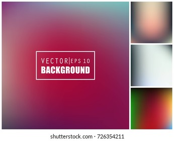 Abstract Creative concept vector multicolored blurred background set. For Web and Mobile Applications, art illustration template design, business infographic and social media, modern decoration.