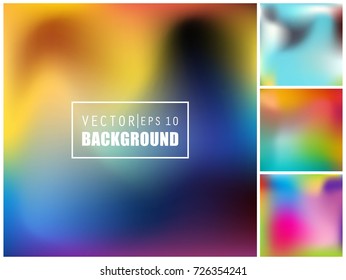 Abstract Creative concept vector multicolored blurred background set. For Web and Mobile Applications, art illustration template design, business infographic and social media, modern decoration.