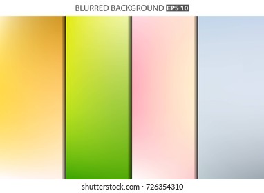 Abstract Creative concept vector multicolored blurred background set. For Web and Mobile Applications, art illustration template design, business infographic and social media, modern decoration.