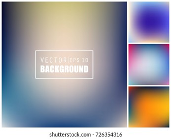 Abstract Creative concept vector multicolored blurred background set. For Web and Mobile Applications, art illustration template design, business infographic and social media, modern decoration.