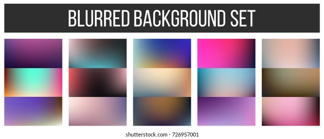 Abstract Creative concept vector multicolored blurred background set. For Web and Mobile Applications, art illustration template design, business infographic and social media, modern decoration.