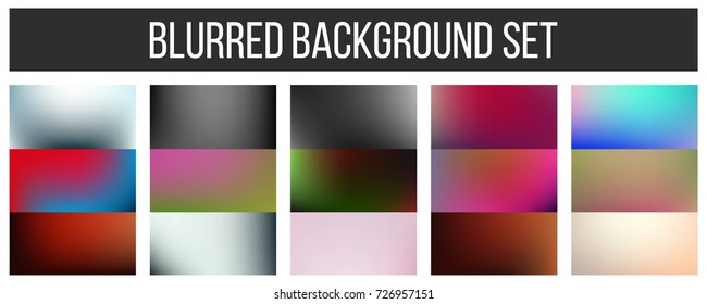 Abstract Creative concept vector multicolored blurred background set. For Web and Mobile Applications, art illustration template design, business infographic and social media, modern decoration.