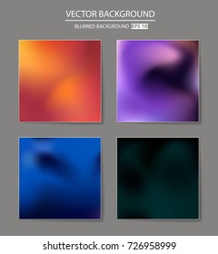 Abstract Creative concept vector multicolored blurred background set. For Web and Mobile Applications, art illustration template design, business infographic and social media, modern decoration.