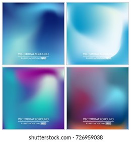 Abstract Creative concept vector multicolored blurred background set. For Web and Mobile Applications, art illustration template design, business infographic and social media, modern decoration.