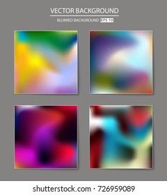 Abstract Creative concept vector multicolored blurred background set. For Web and Mobile Applications, art illustration template design, business infographic and social media, modern decoration.