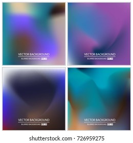 Abstract Creative concept vector multicolored blurred background set. For Web and Mobile Applications, art illustration template design, business infographic and social media, modern decoration.