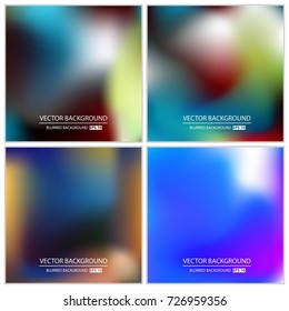 Abstract Creative concept vector multicolored blurred background set. For Web and Mobile Applications, art illustration template design, business infographic and social media, modern decoration.