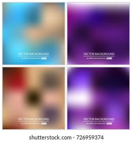 Abstract Creative concept vector multicolored blurred background set. For Web and Mobile Applications, art illustration template design, business infographic and social media, modern decoration.