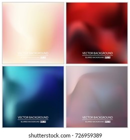 Abstract Creative concept vector multicolored blurred background set. For Web and Mobile Applications, art illustration template design, business infographic and social media, modern decoration.