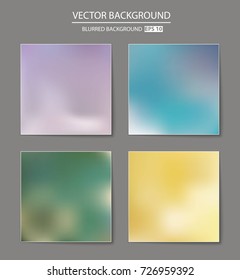 Abstract Creative concept vector multicolored blurred background set. For Web and Mobile Applications, art illustration template design, business infographic and social media, modern decoration.