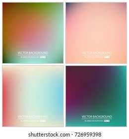 Abstract Creative concept vector multicolored blurred background set. For Web and Mobile Applications, art illustration template design, business infographic and social media, modern decoration.