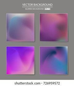 Abstract Creative concept vector multicolored blurred background set. For Web and Mobile Applications, art illustration template design, business infographic and social media, modern decoration.