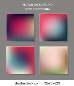 Abstract Creative concept vector multicolored blurred background set. For Web and Mobile Applications, art illustration template design, business infographic and social media, modern decoration.
