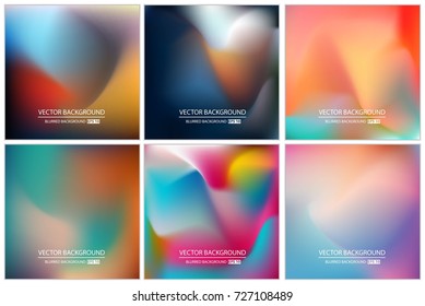 Abstract Creative concept vector multicolored blurred background set. For Web and Mobile Applications, art illustration template design, business infographic and social media, modern decoration.