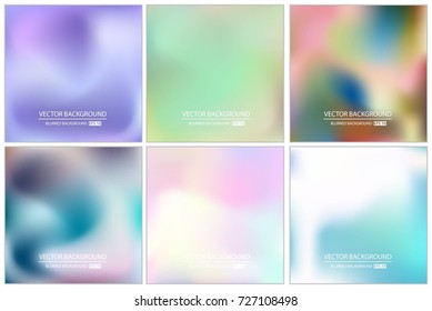Abstract Creative concept vector multicolored blurred background set. For Web and Mobile Applications, art illustration template design, business infographic and social media, modern decoration.