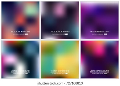 Abstract Creative concept vector multicolored blurred background set. For Web and Mobile Applications, art illustration template design, business infographic and social media, modern decoration.