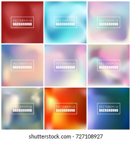 Abstract Creative concept vector multicolored blurred background set. For Web and Mobile Applications, art illustration template design, business infographic and social media, modern decoration.