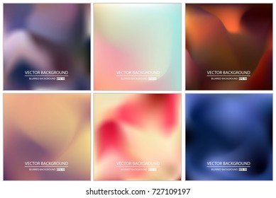 Abstract Creative concept vector multicolored blurred background set. For Web and Mobile Applications, art illustration template design, business infographic and social media, modern decoration.