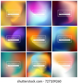 Abstract Creative concept vector multicolored blurred background set. For Web and Mobile Applications, art illustration template design, business infographic and social media, modern decoration.