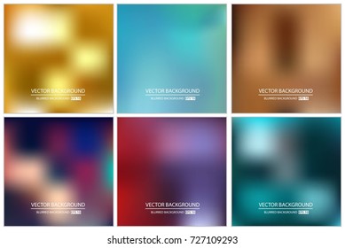 Abstract Creative concept vector multicolored blurred background set. For Web and Mobile Applications, art illustration template design, business infographic and social media, modern decoration.