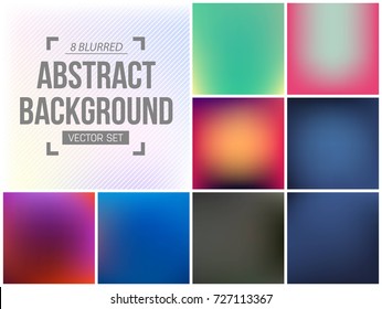 Abstract Creative concept vector multicolored blurred background set. For Web and Mobile Applications, art illustration template design, business infographic and social media, modern decoration.