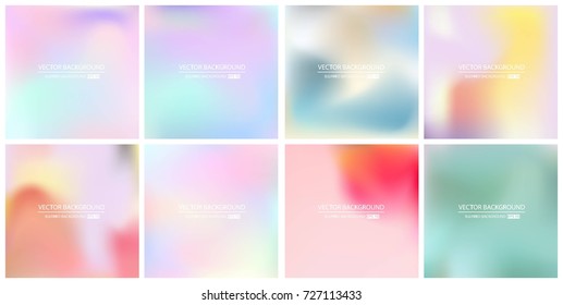 Abstract Creative concept vector multicolored blurred background set. For Web and Mobile Applications, art illustration template design, business infographic and social media, modern decoration.