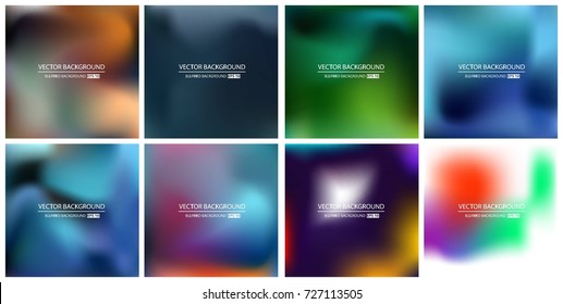 Abstract Creative concept vector multicolored blurred background set. For Web and Mobile Applications, art illustration template design, business infographic and social media, modern decoration.