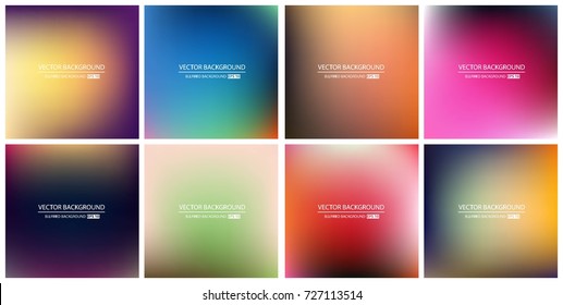 Abstract Creative concept vector multicolored blurred background set. For Web and Mobile Applications, art illustration template design, business infographic and social media, modern decoration.