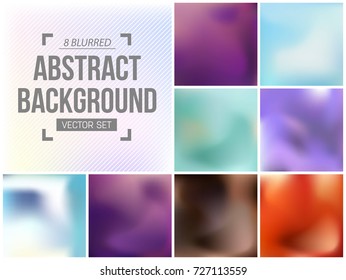 Abstract Creative concept vector multicolored blurred background set. For Web and Mobile Applications, art illustration template design, business infographic and social media, modern decoration.