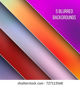 Abstract Creative concept vector multicolored blurred background set. For Web and Mobile Applications, art illustration template design, business infographic and social media, modern decoration.