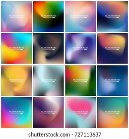 Abstract Creative concept vector multicolored blurred background set. For Web and Mobile Applications, art illustration template design, business infographic and social media, modern decoration.