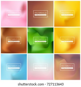 Abstract Creative concept vector multicolored blurred background set. For Web and Mobile Applications, art illustration template design, business infographic and social media, modern decoration.