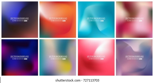 Abstract Creative concept vector multicolored blurred background set. For Web and Mobile Applications, art illustration template design, business infographic and social media, modern decoration.