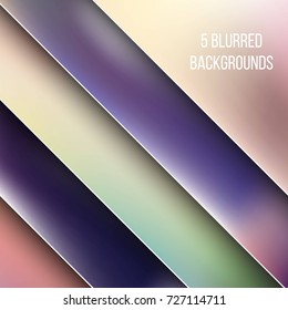 Abstract Creative concept vector multicolored blurred background set. For Web and Mobile Applications, art illustration template design, business infographic and social media, modern decoration.