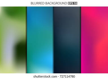 Abstract Creative concept vector multicolored blurred background set. For Web and Mobile Applications, art illustration template design, business infographic and social media, modern decoration.