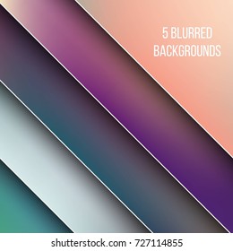Abstract Creative concept vector multicolored blurred background set. For Web and Mobile Applications, art illustration template design, business infographic and social media, modern decoration.