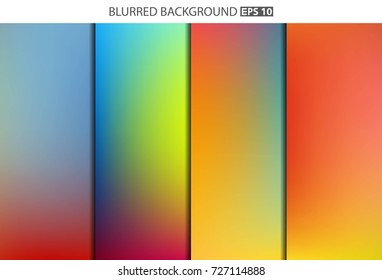 Abstract Creative concept vector multicolored blurred background set. For Web and Mobile Applications, art illustration template design, business infographic and social media, modern decoration.