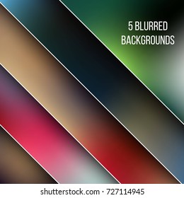 Abstract Creative concept vector multicolored blurred background set. For Web and Mobile Applications, art illustration template design, business infographic and social media, modern decoration.