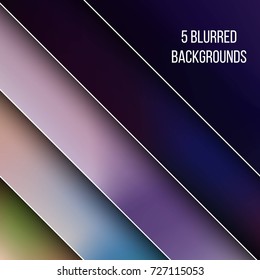 Abstract Creative concept vector multicolored blurred background set. For Web and Mobile Applications, art illustration template design, business infographic and social media, modern decoration.