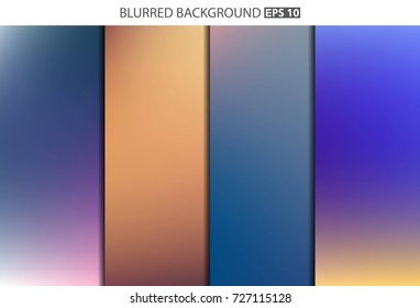 Abstract Creative concept vector multicolored blurred background set. For Web and Mobile Applications, art illustration template design, business infographic and social media, modern decoration.