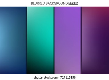 Abstract Creative concept vector multicolored blurred background set. For Web and Mobile Applications, art illustration template design, business infographic and social media, modern decoration.