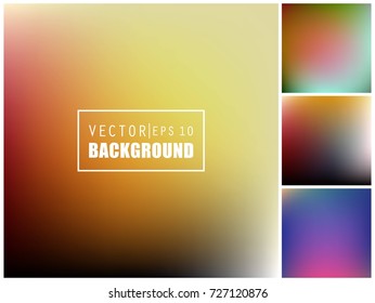 Abstract Creative concept vector multicolored blurred background set. For Web and Mobile Applications, art illustration template design, business infographic and social media, modern decoration.