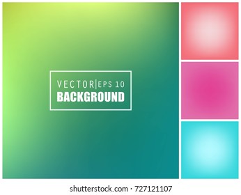 Abstract Creative concept vector multicolored blurred background set. For Web and Mobile Applications, art illustration template design, business infographic and social media, modern decoration.