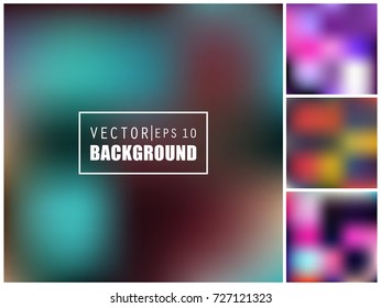 Abstract Creative concept vector multicolored blurred background set. For Web and Mobile Applications, art illustration template design, business infographic and social media, modern decoration.