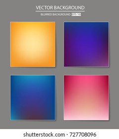 Abstract Creative concept vector multicolored blurred background set. For Web and Mobile Applications, art illustration template design, business infographic and social media, modern decoration.