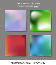 Abstract Creative concept vector multicolored blurred background set. For Web and Mobile Applications, art illustration template design, business infographic and social media, modern decoration.