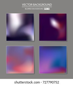 Abstract Creative concept vector multicolored blurred background set. For Web and Mobile Applications, art illustration template design, business infographic and social media, modern decoration.